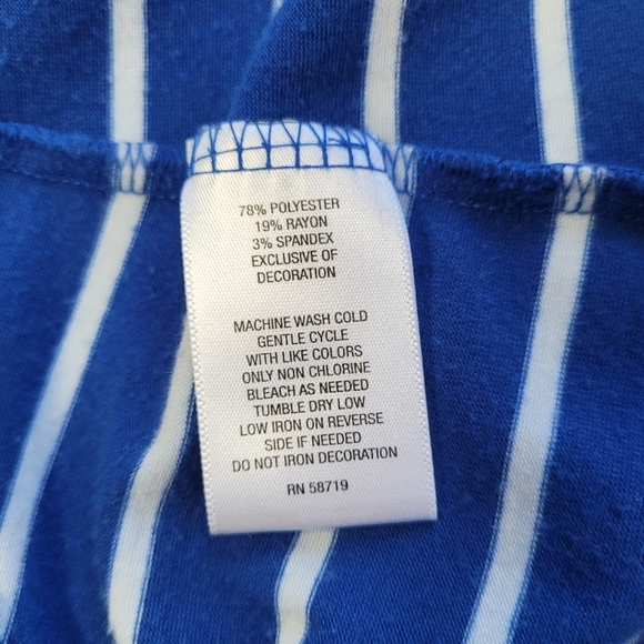 Hannah Striped 3/4 Bell Sleeve Lace Blue And White Striped Women's Size XL. - Picture 7 of 8